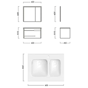 Комплект мебели для ванной Ceruttispa Oglio 60 10028 подвесной Темно-серый-5