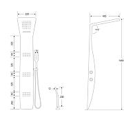 Душевая панель Ceruttispa Arno BW CT9656 с гидромассажем Черная Белая-2