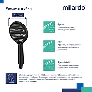 Ручной душ Milardo Ideal Spa 3F ILS3FBRM18 Черный матовый-9