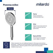 Ручной душ Milardo Ideal Spa 3F ILS3FCRM18 Хром-8