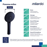 Ручной душ Milardo Ideal Spa 5F ILS5FBRM18 Черный матовый-9