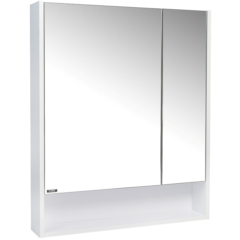цена Зеркальный шкаф VIANT Мальта 70 VMAL70BEL-ZSH Белый шелк