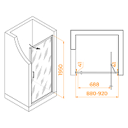 Душевая дверь RGW Stilvoll SV-05Gr 90 70320509-110 профиль Серый стекло прозрачное-2