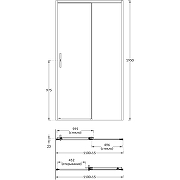 Душевая дверь Kerama Marazzi Vetro 110 VE.110.SD.BLK.M профиль Черный матовый стекло прозрачное-3