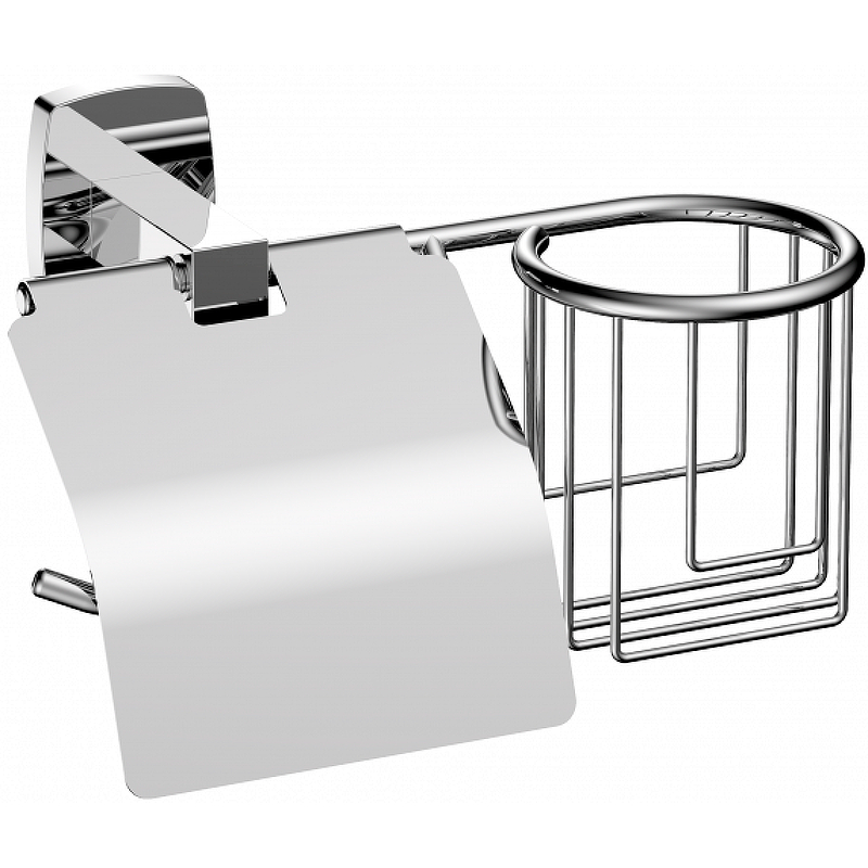 Держатель туалетной бумаги и освежителя воздуха CeramaLux Cube 12607A с крышкой Хром держатель туалетной бумаги и освежителя воздуха rush luson lu16122
