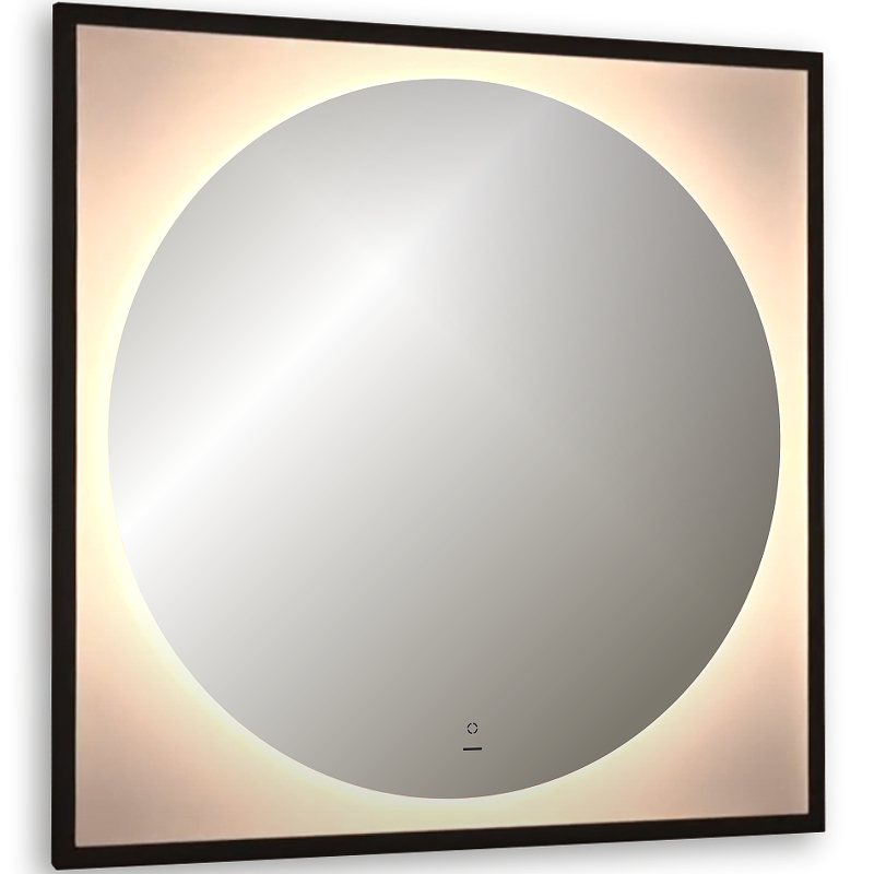 Зеркало Silver Mirrors Mone 80 LED-00002740 с подсветкой Черное с бесконтактным выключателем и диммером