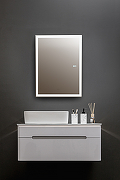 Зеркальный шкаф Silver Mirrors Киото-2 Flip 60 LED-00002682 с подсветкой Белый-1