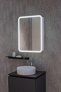 Зеркальный шкаф Silver Mirrors Фиджи-2 Flip 60 LED-00002679 с подсветкой Белый-2