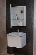Зеркальный шкаф Silver Mirrors Фиджи Flip 60 LED-00002657 с подсветкой Белый-3