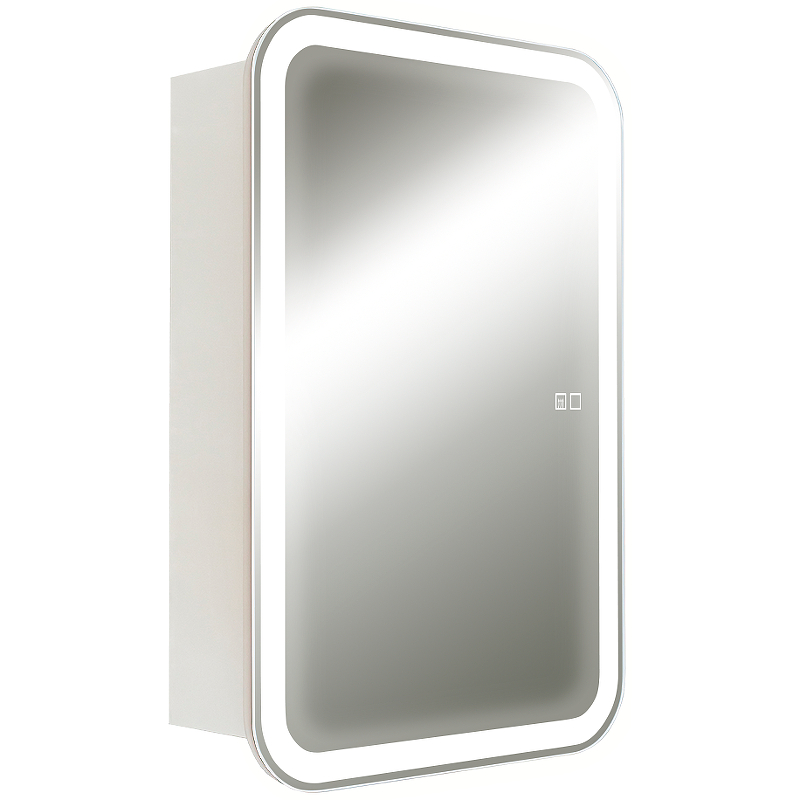 Зеркальный шкаф Silver Mirrors Фиджи-2 Flip 50 LED-00002680 с подсветкой Белый