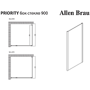 Душевая стенка Allen Brau Priority 90 3.31044.BA профиль Серебро браш стекло прозрачное-6