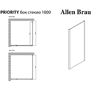 Душевая стенка Allen Brau Priority 100 3.31047.BA профиль Серебро браш стекло прозрачное-6