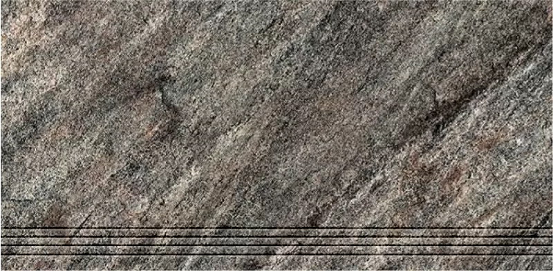 Керамическая ступень Керамин Кварцит 2 серый СК000040834	 30х60 см