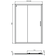 Душевая дверь Ideal Standard Connect 2 140 K968601 профиль Белый матовый стекло прозрачное-1