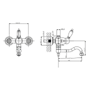 Смеситель для ванны Caprigo Adria-Uno 02-519-crm Хром-1