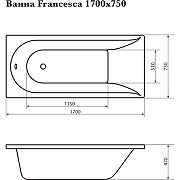 Акриловая ванна Corpa Nera Francesca 170x75 CN05017WH без гидромассажа-8