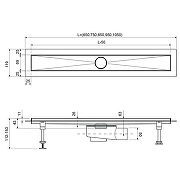 Душевой лоток Timo Drain System 100 DS230210/00 с решеткой Хром / под плитку-4