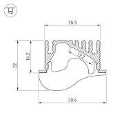 Профиль алюминиевый Arlight 019270 встраиваемый Серебристый-3