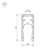 Профиль алюминиевый Arlight 015477 накладной для перил Серебристый-2