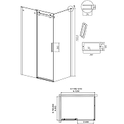 Душевой уголок Grossman Classic 120х80 120.K33.04.1280.32.00 профиль Золото сатин стекло прозрачное-9
