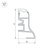 Профиль алюминиевый Arlight 026604 накладной для плинтуса Серебристый-2