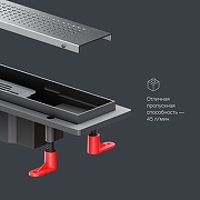 Душевой лоток AM.PM PrimeFlow 40 W02SC-P11-040-01SB с решеткой Хром матовый Cut Gradient-11