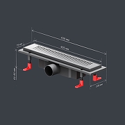 Душевой лоток AM.PM PrimeFlow 40 W02SC-P11-040-01SB с решеткой Хром матовый Cut Gradient-14