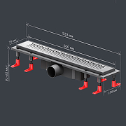 Душевой лоток AM.PM PrimeFlow 50 W02SC-P11-050-01SB с решеткой Хром матовый Cut Gradient-14