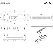 Душевой лоток AM.PM PrimeFlow 50 W02SC-P11-050-01SB с решеткой Хром матовый Cut Gradient-15