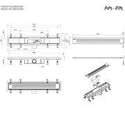 Душевой лоток AM.PM PrimeFlow 60 W02SC-P11-060-01SB с решеткой Хром матовый Cut Gradient-15