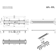 Душевой лоток AM.PM PrimeFlow 70 W02SC-P11-070-01BM с Черной матовой решеткой Cut Gradient-15