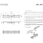 Душевой лоток AM.PM PrimeFlow 80 W02SC-U11-080-04SB с решеткой Хром матовый / под плитку Tile-27