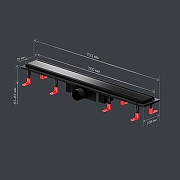 Душевой лоток AM.PM PrimeFlow 70 W02SC-U11-070-04BM с Черной матовой решеткой / под плитку Tile-25