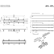 Душевой лоток AM.PM PrimeFlow 70 W02SC-U11-070-04BM с Черной матовой решеткой / под плитку Tile-26