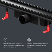 Душевой лоток AM.PM PrimeFlow 80 W02SC-U11-080-04BM с Черной матовой решеткой / под плитку Tile-23