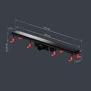 Душевой лоток AM.PM PrimeFlow 80 W02SC-U11-080-04BM с Черной матовой решеткой / под плитку Tile-25