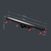 Душевой лоток AM.PM PrimeFlow 90 W02SC-U11-090-04BM с Черной матовой решеткой / под плитку Tile-25