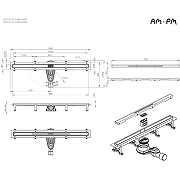 Душевой лоток AM.PM MasterFlow 80 W01SC-S11-080-05BM с Черной матовой решеткой Slim line-16