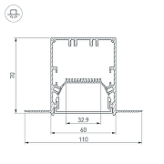 Профиль алюминиевый Arlight Linia 027161 встраиваемый для ГКЛ Серебристый-2