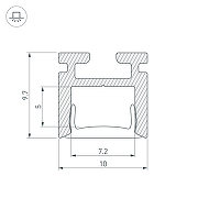 Профиль алюминиевый Arlight Pik 029089 накладной для контурной подсветки Серебристый-2