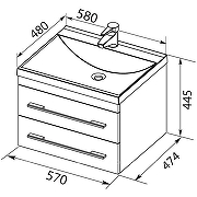Комплект мебели для ванной Aquanet Верона 58 287635 подвесной Белый матовый-7