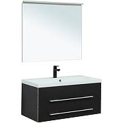 Комплект мебели для ванной Aquanet Верона New 90 281107 подвесной Черный матовый