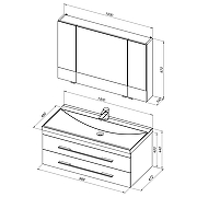 Комплект мебели для ванной Aquanet Нота New 100 230303 подвесной Белый глянец-4