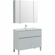 Комплект мебели для ванной Aquanet Алвита New 100 273990 Серый матовый