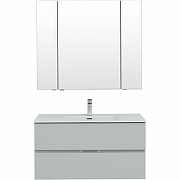 Комплект мебели для ванной Aquanet Алвита New 100 274528 подвесной Серый матовый-1