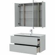 Комплект мебели для ванной Aquanet Алвита New 100 274528 подвесной Серый матовый-5