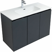 Комплект мебели для ванной Aquanet Алвита New 100 273986 подвесной Антрацит-6