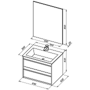 Комплект мебели для ванной Aquanet Lino 70 271953 подвесной Белый матовый-5