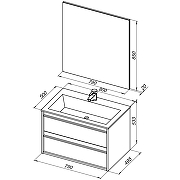 Комплект мебели для ванной Aquanet Lino 80 271955 подвесной Белый матовый-5