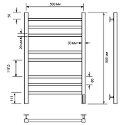 Электрический полотенцесушитель Comfysan Pioli-K EC-8 80x50 014308 Белый матовый-1